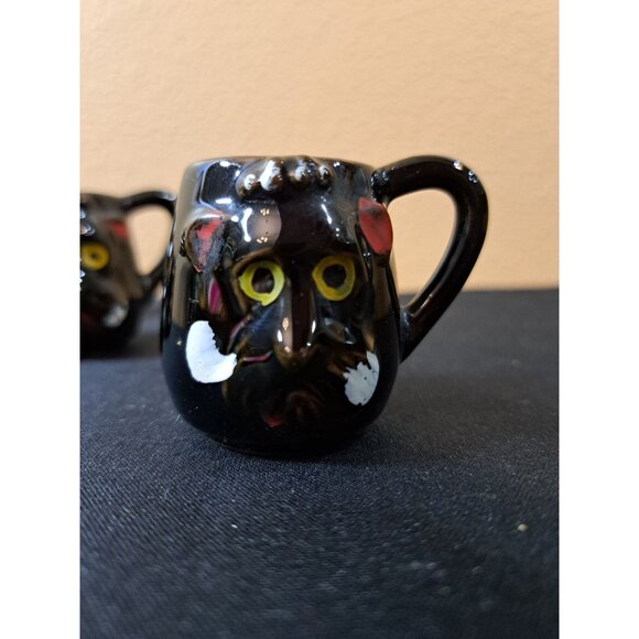 Vintage Poodle Head /Terriers Hand-Painted Ceramic Mini Cups - Picture 6 of 12